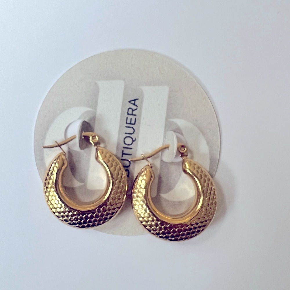 Small Hoop earrings gold plated - Picture 3 of 4